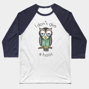 8ts I Don't Give a Hoot Baseball T-Shirt